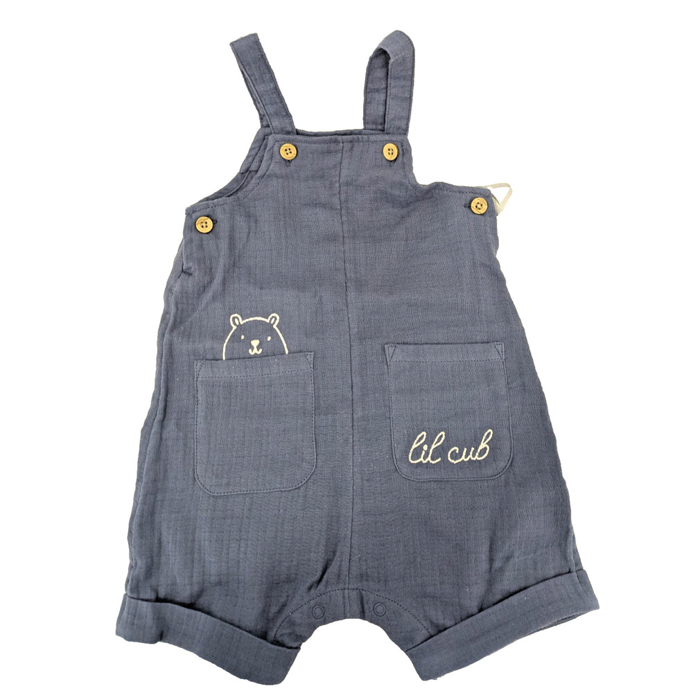 Cloud Island Overall 12 Mos Blue Snap Closure Shorts